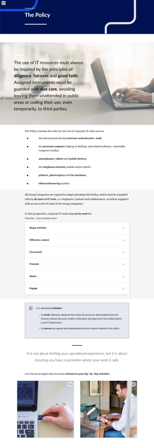 Policy for the Use of Company Tools
